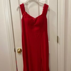 Bright red dress, very sexy on slightly off the shoulder straps size 10